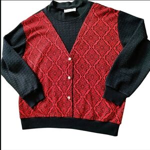 Vintage Land N' Sea Ribbed Knit Mock Turtleneck Sweater